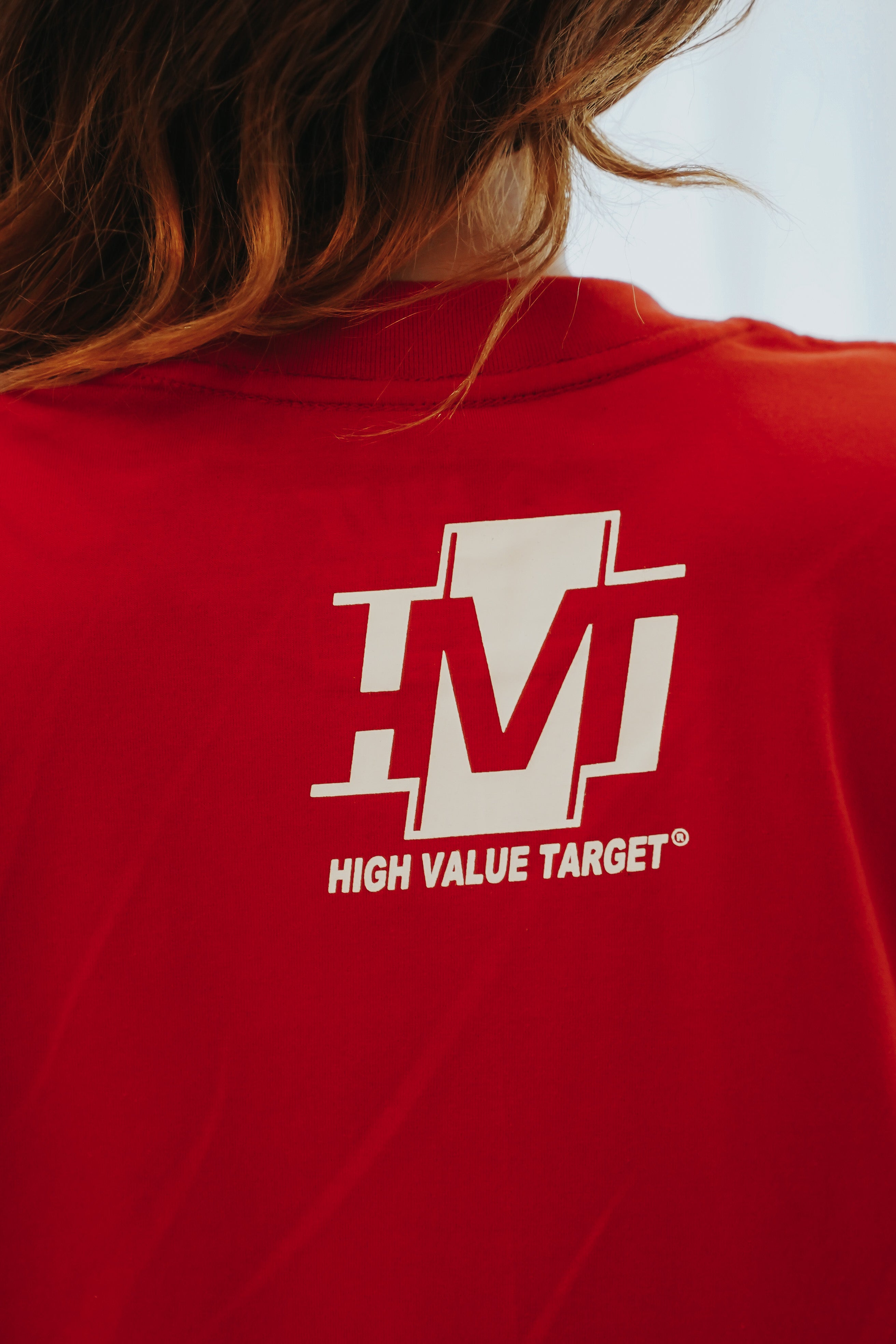 HIGH VALUE TARGET "SPRAY PAINT BIG PRINT" RED CVC COTTON UNISEX T-SHIRT