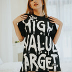 HIGH VALUE TARGET "SPRAY PAINT BIG PRINT" BLACK CVC COTTON UNISEX T-SHIRT