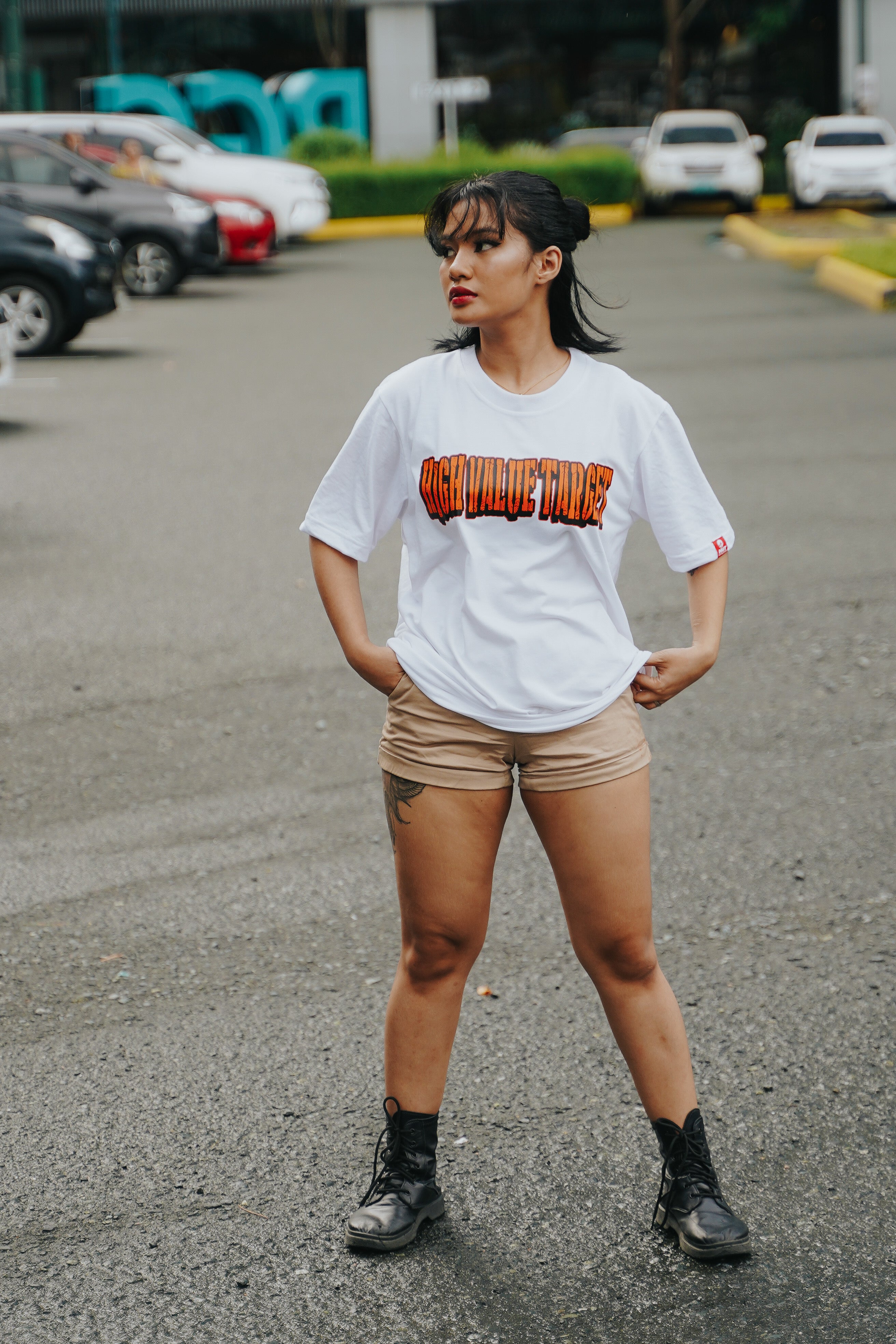HIGH VALUE TARGET "STAY FOCUSED ON THE MISSION " (WHITE) CVC 100% Cotton T-Shirt - UNISEX