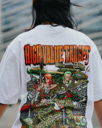 HIGH VALUE TARGET "STAY FOCUSED ON THE MISSION " (WHITE) CVC 100% Cotton T-Shirt - UNISEX