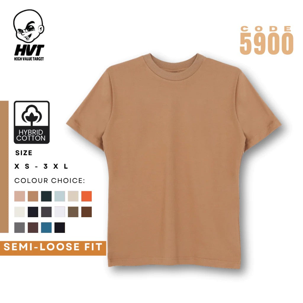 TAUPE - HVT Premium Quality Oversized Plain Crewneck T-shirts - Unisex Heavy Hybrid Soft Cotton Shirts - Menswear and women Casual Tshirt, PURE Cotton