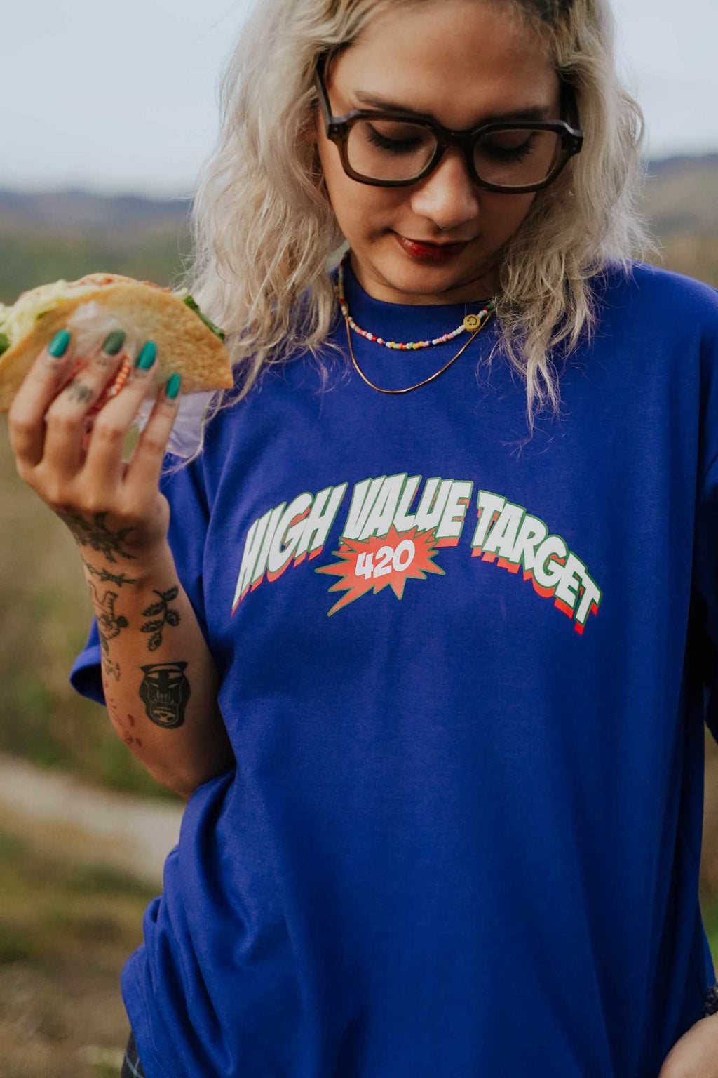 HIGH VALUE TARGET "TAKUSH" BLUE CVC Cotton Unisex T-Shirt