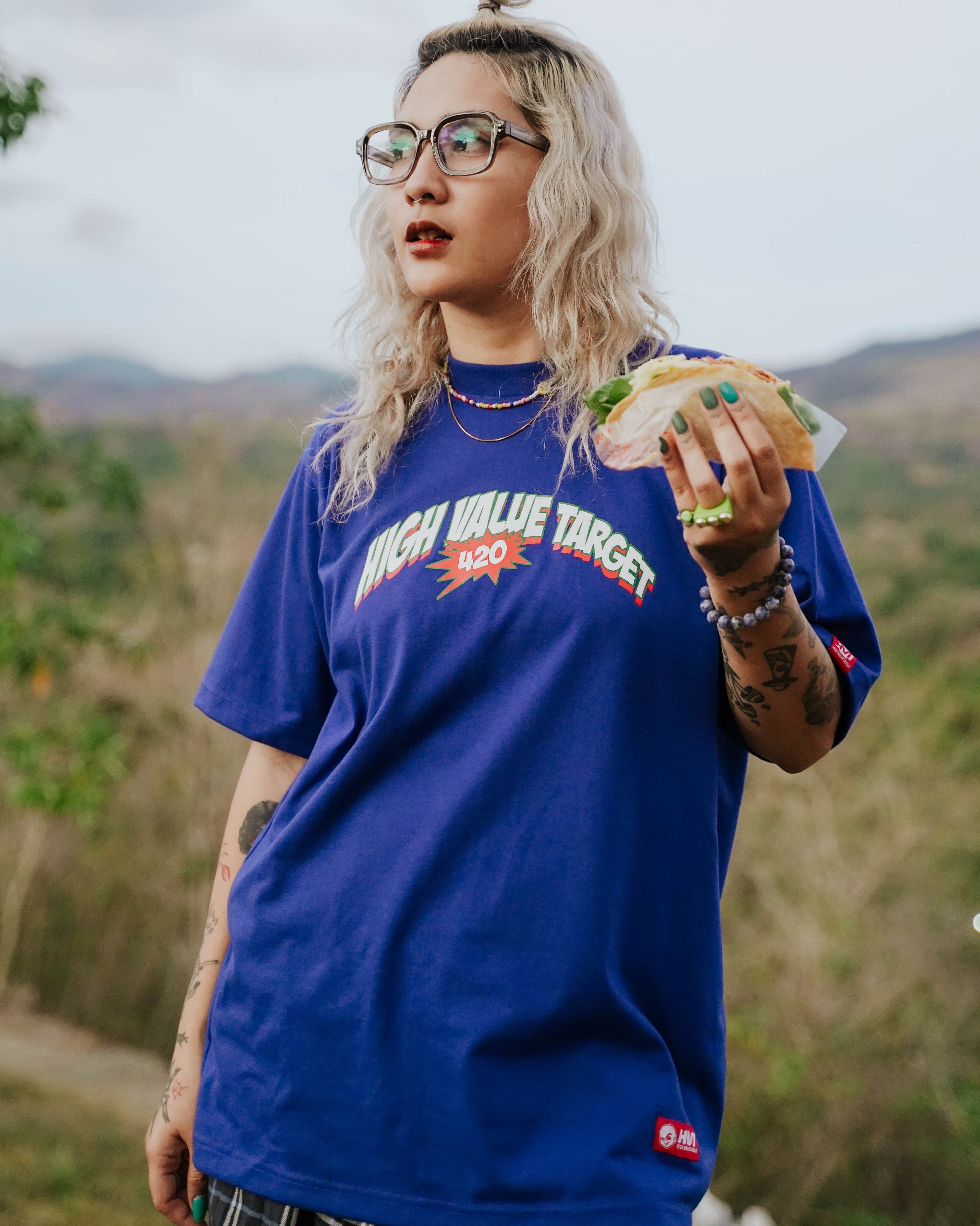 HIGH VALUE TARGET "TAKUSH" BLUE CVC Cotton Unisex T-Shirt