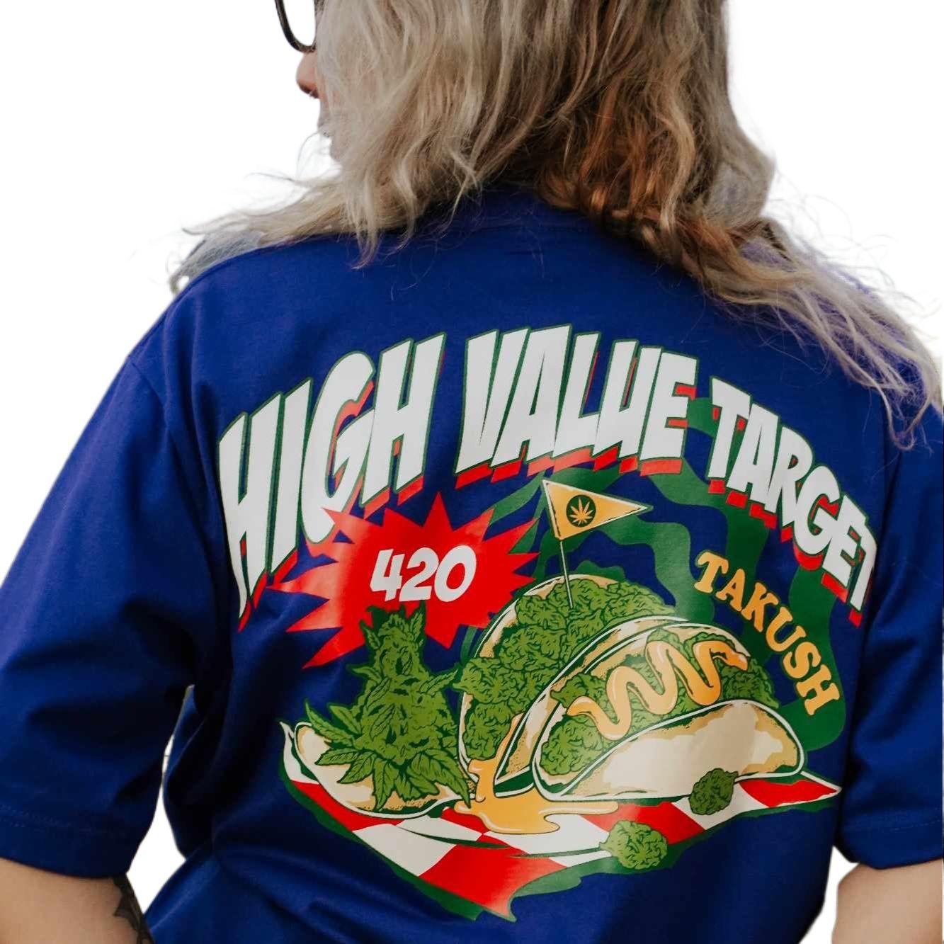 HIGH VALUE TARGET "TAKUSH" BLUE CVC Cotton Unisex T-Shirt