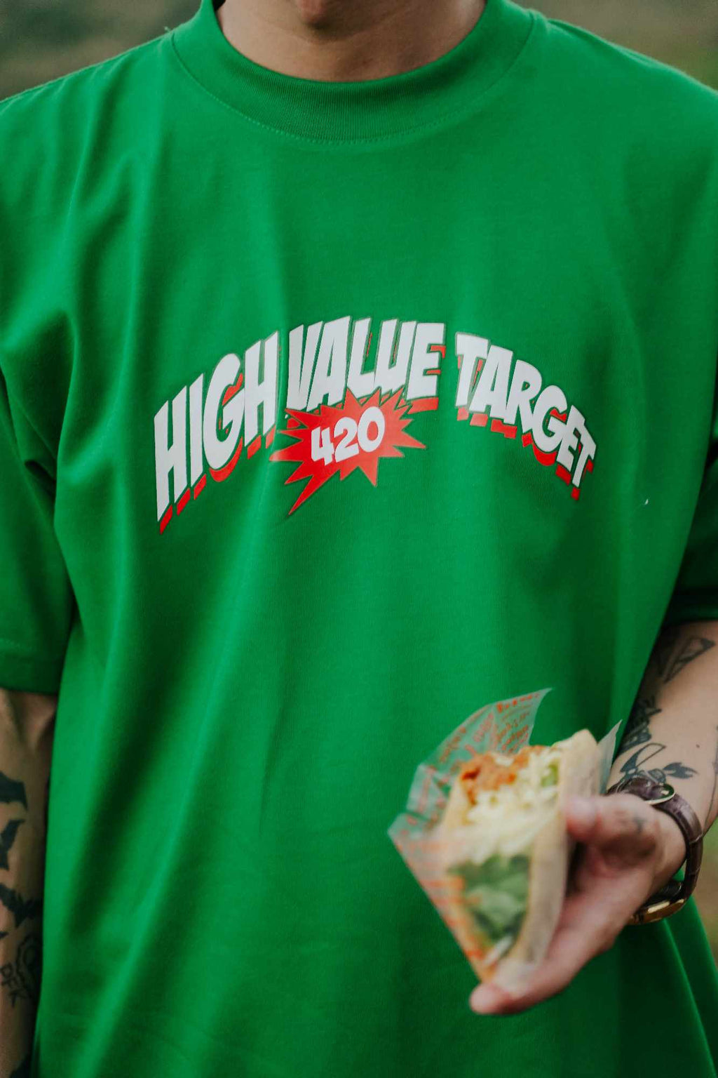 HIGH VALUE TARGET "TAKUSH" GREEN CVC Cotton Unisex T-Shirt