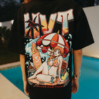 HIGH VALUE TARGET "HVT Tanned and Tipsy" BLACK CVC Cotton Unisex T-SHIRT
