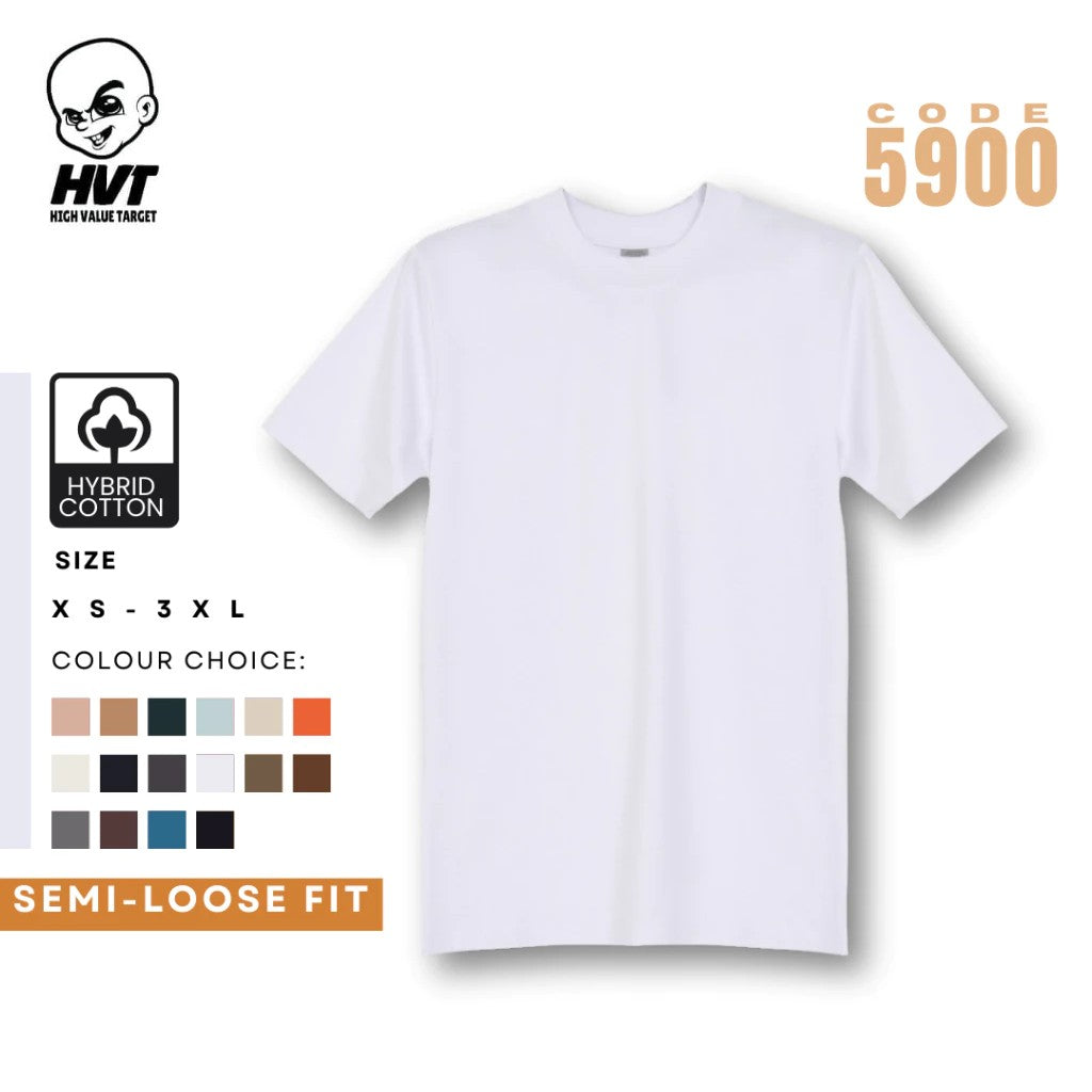 WHITE - HVT Premium Quality Oversized Plain Crewneck T-shirts - Unisex Heavy Hybrid Soft Cotton Shirts - Menswear and women Casual Tshirt, PURE Cotton