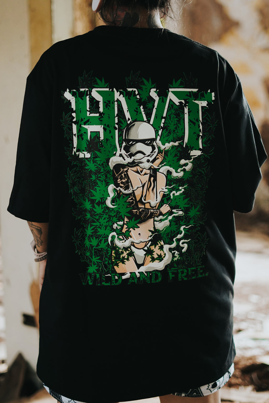 HIGH VALUE TARGET  "WILD AND FREE" (BLACK) 100% Cotton T-Shirt - SMALL to 2XL