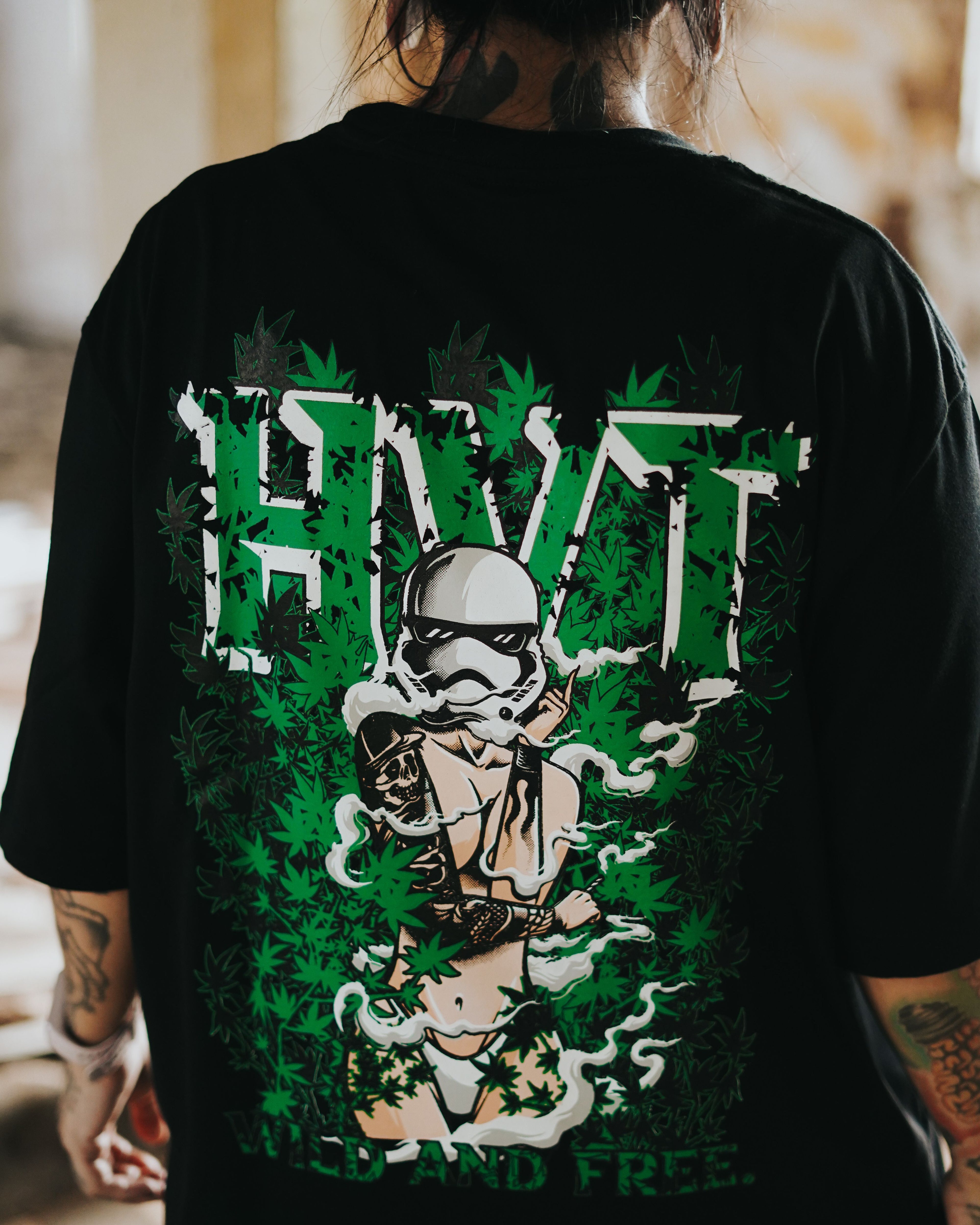 HIGH VALUE TARGET  "WILD AND FREE" (BLACK) 100% Cotton T-Shirt - SMALL to 2XL