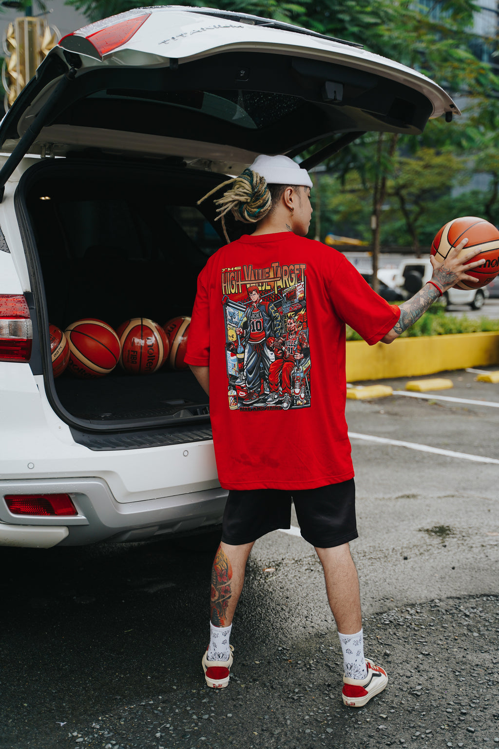Rise and Grind T shirt with anime style basketball players and dynamic action design