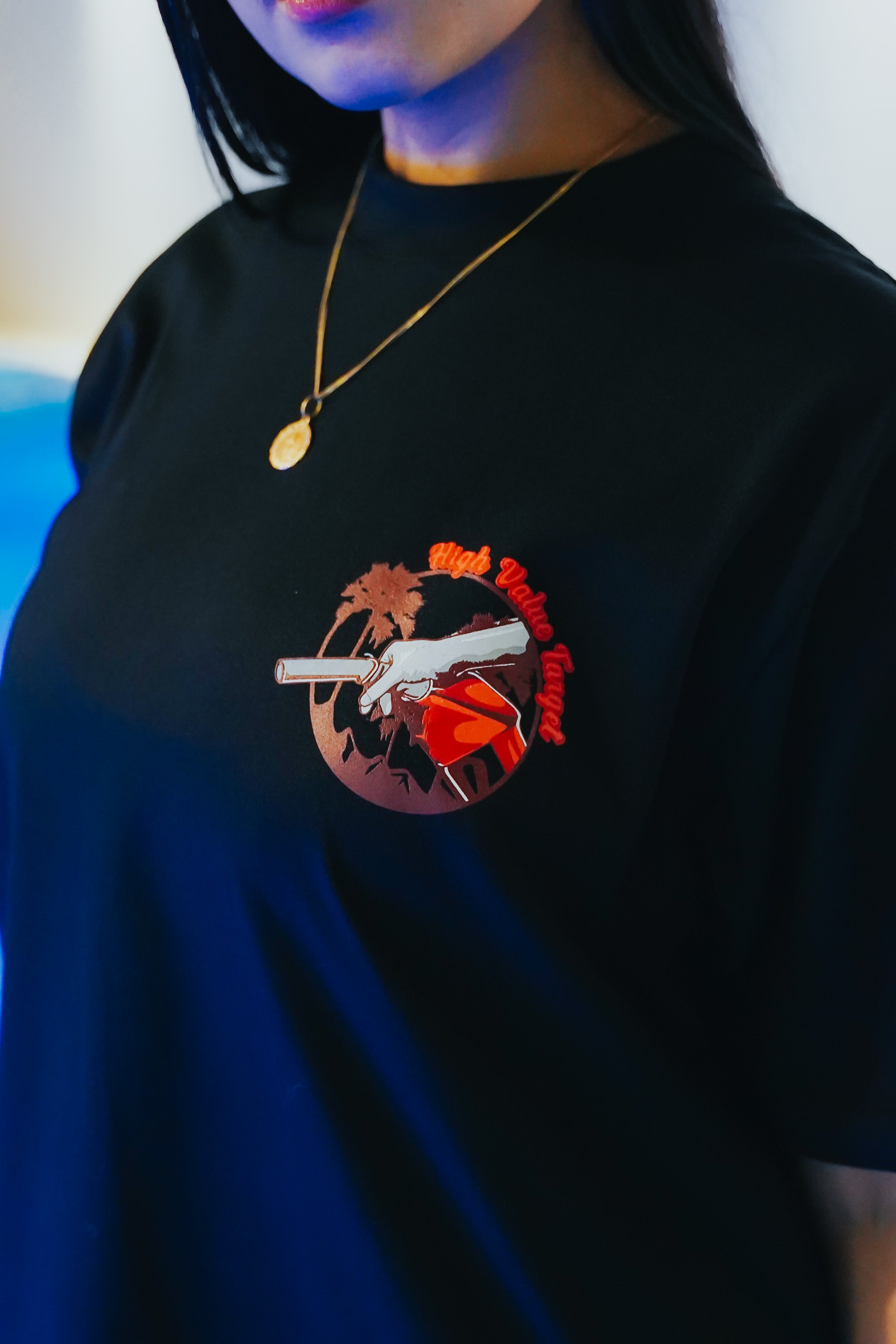 Streetwear T shirt with Change Oil theme and minimal front logo design for casual outfits