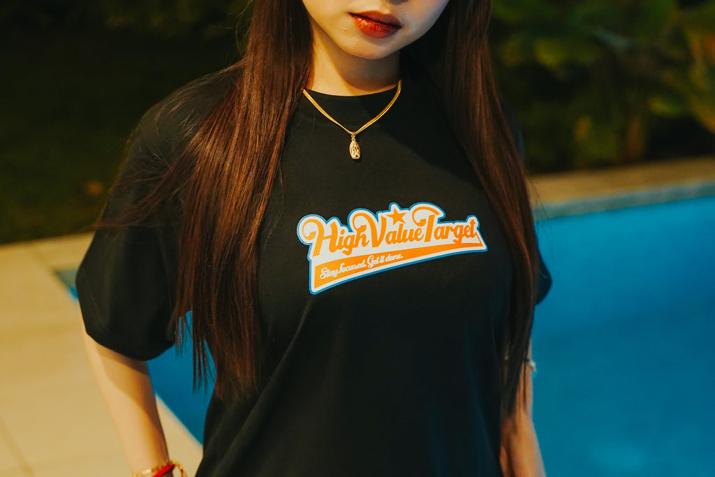 Graphic tee with bold front typography and casual streetwear styling