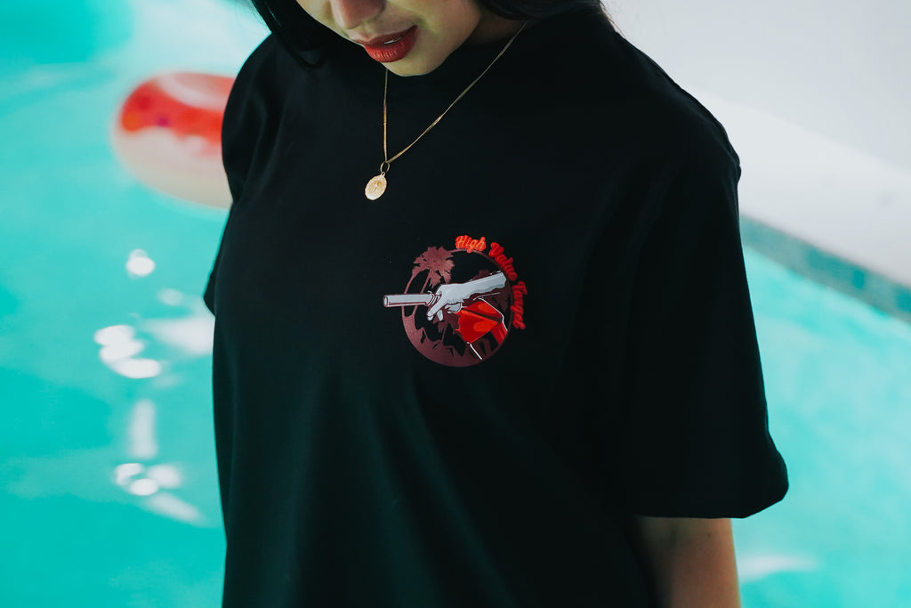 Urban style T shirt with small logo artwork for casual outfit use
