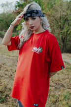 Printed shirt with HVT text and plant inspired artwork for modern streetwear style