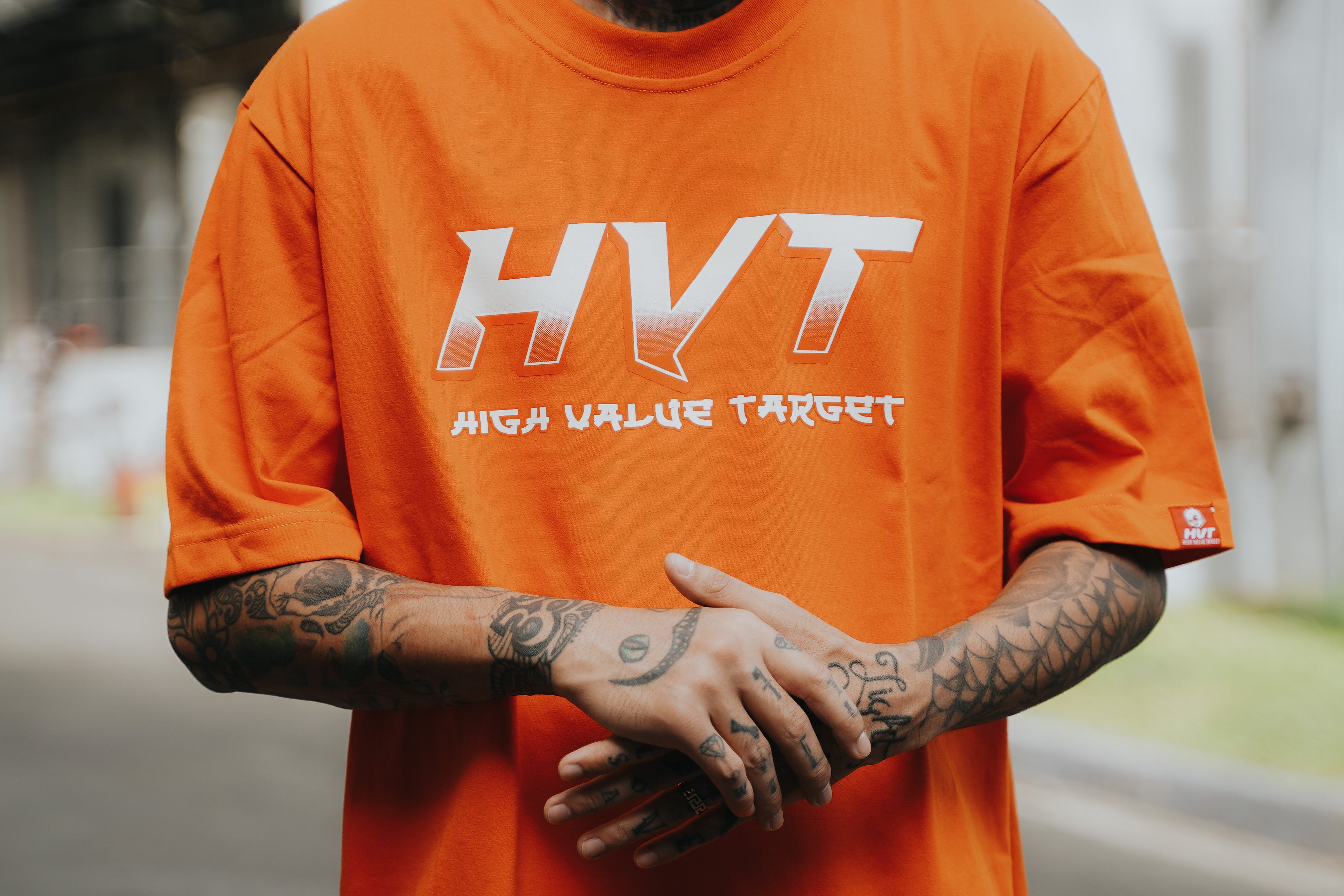 Streetwear tee with High Value Target text and clean front design layout