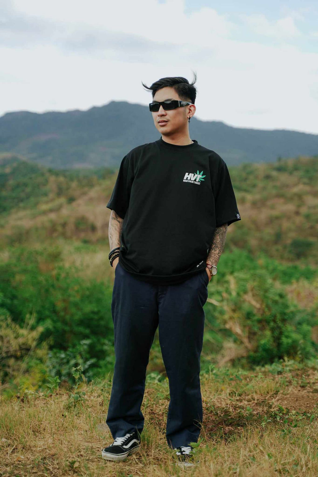Printed T shirt with bold typography and lifestyle inspired graphic design
