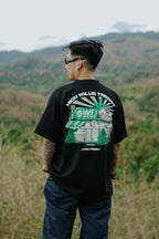 Graphic T shirt with urban shop concept for modern streetwear fashion use