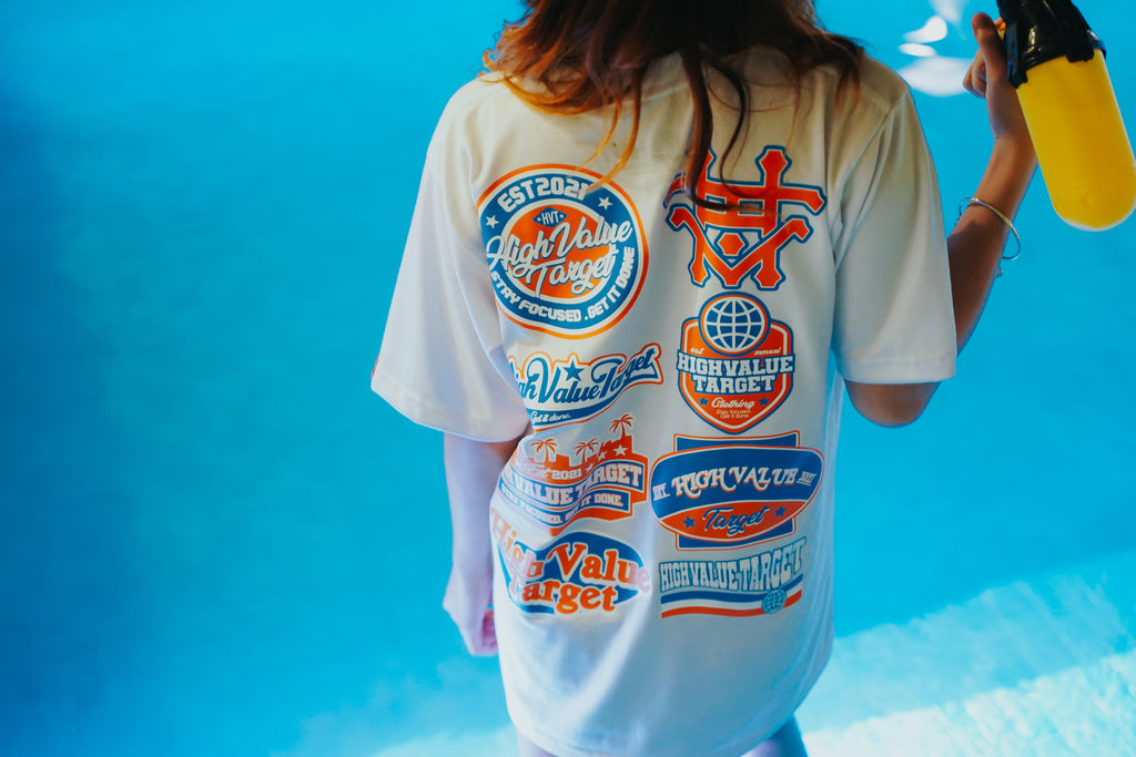 Streetwear tee with High Value Target print and clean front design concept