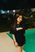 Streetwear T shirt with bold logo text and clean front typography layout