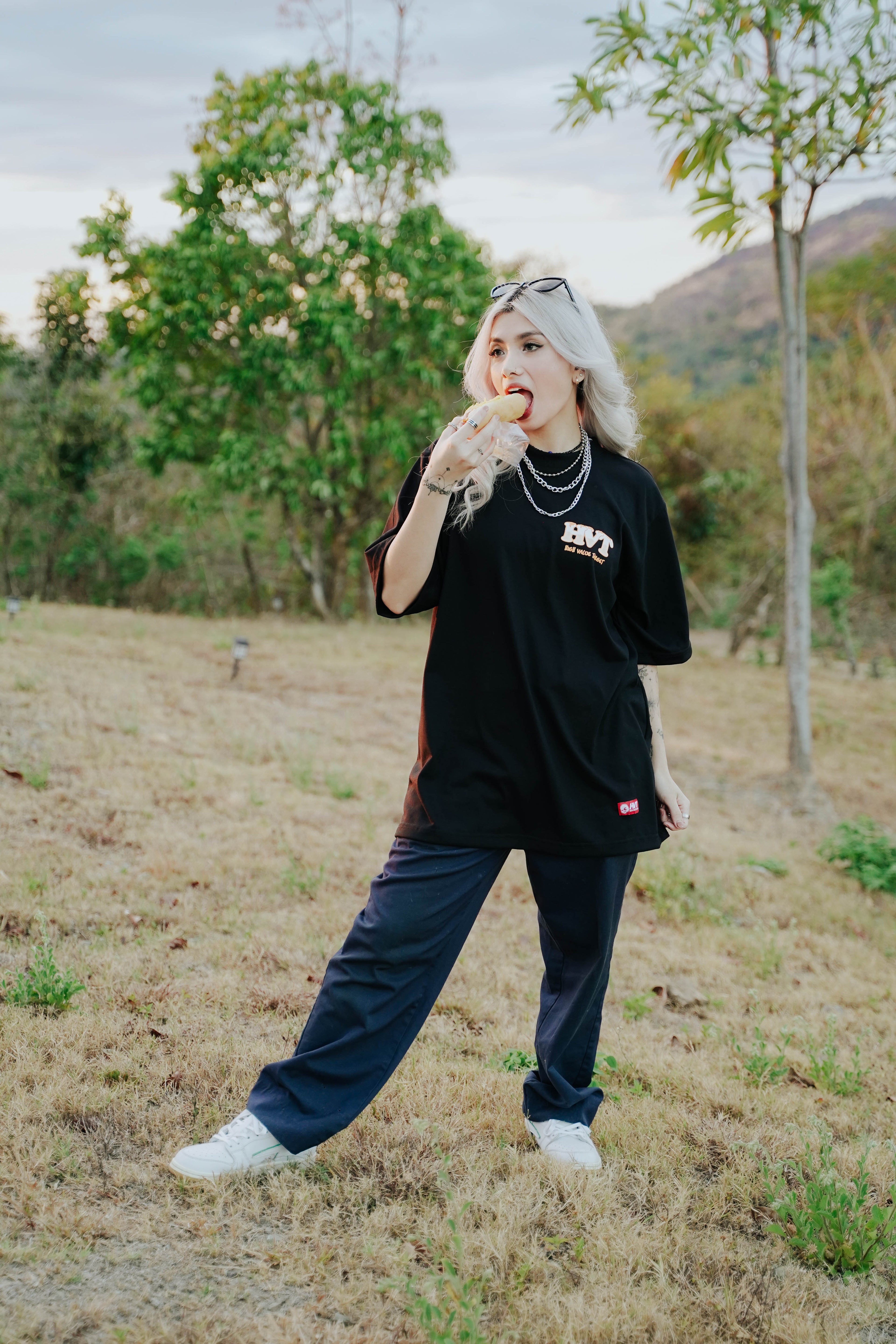Streetwear T shirt with High Value Target text and minimal chest print layout
