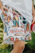 Mesh shorts featuring Vacation Mode On design with travel inspired icons, lightweight summer outfit for casual wear