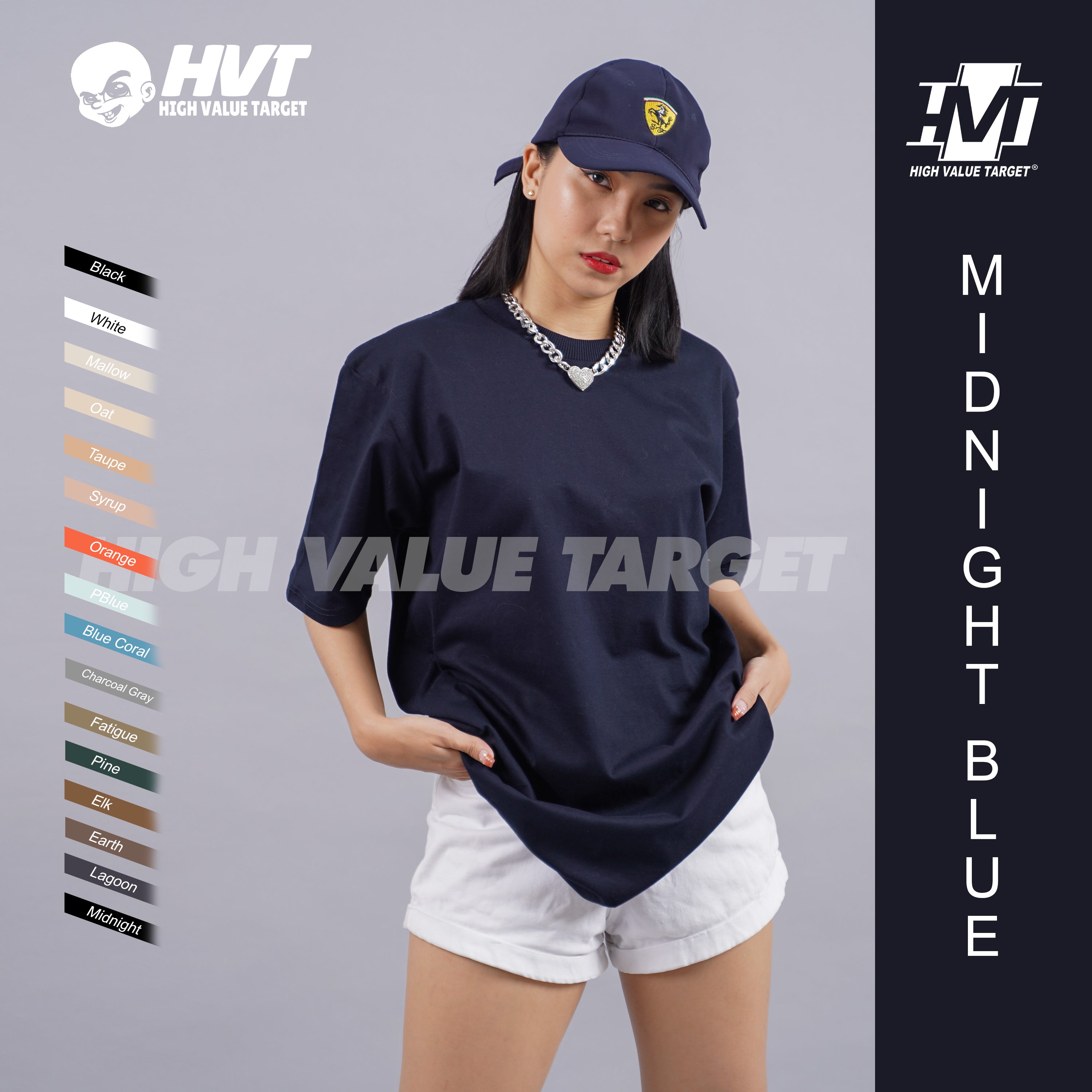 Midnight Blue Basic T shirt with relaxed fit and minimal look for casual and urban outfit styling