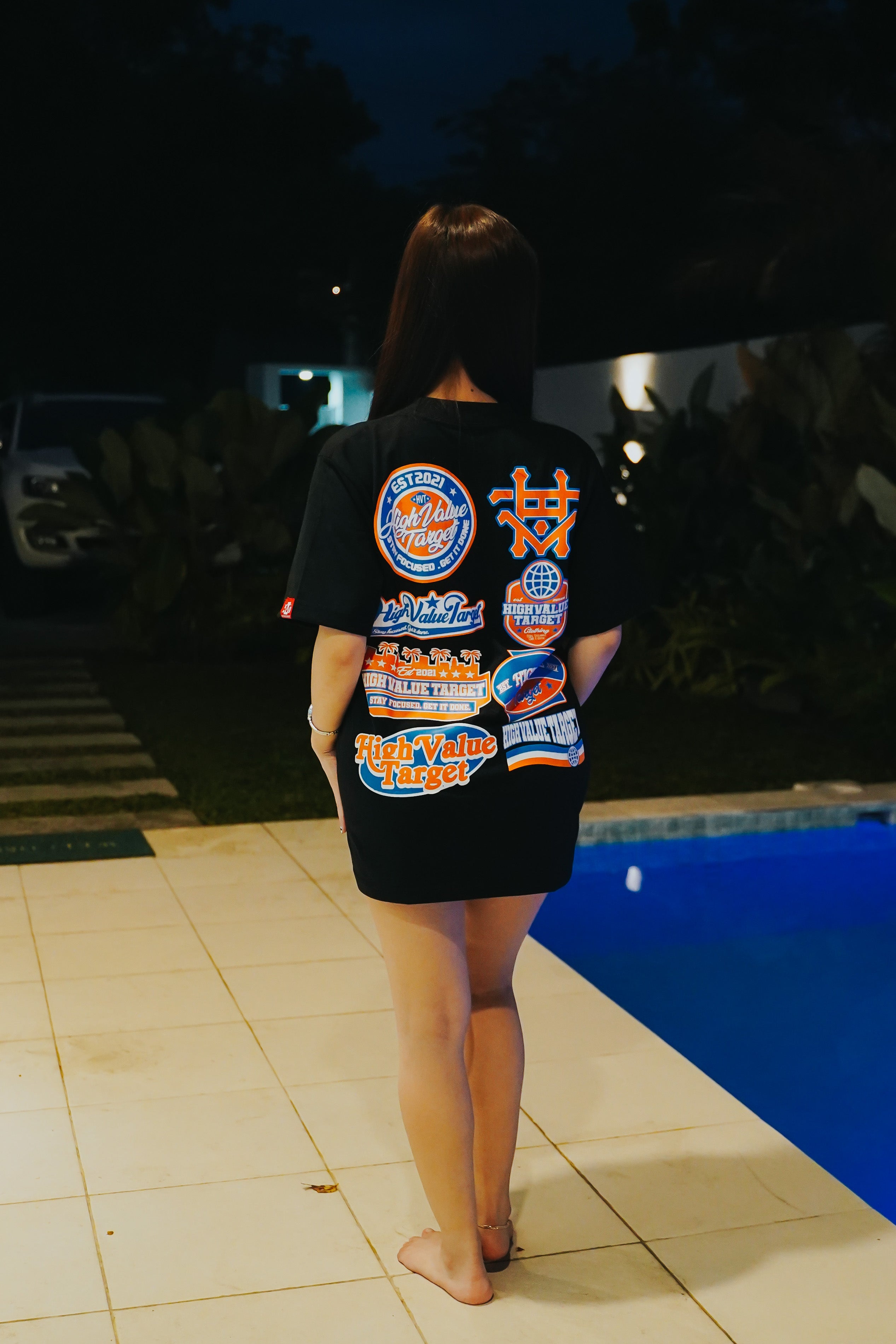 Printed T shirt with multiple branding elements and lifestyle streetwear theme