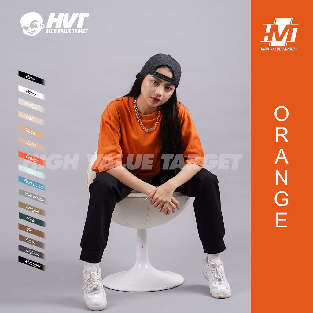 Orange Plain Shirt with minimal design for clean and modern streetwear styling