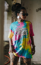 Pastel color t-shirt with tie dye effect, stylish streetwear apparel featuring smooth blended tones and unique design