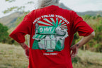 Streetwear tee with illustrated store concept and strong graphic composition