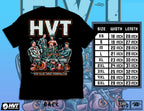 Streetwear graphic tee featuring anime characters and cash stacks at table scene, bold illustrated back artwork